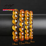 Natural Citrines Crystal Round Beads Bracelet
