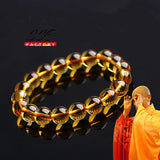 Natural Citrines Crystal Round Beads Bracelet