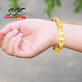 Natural Citrines Crystal Round Beads Bracelet