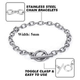5pcs/lot 5mm Chain Bracelet with Toggle Clasp
