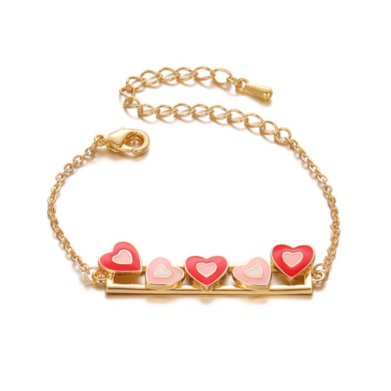 Adjustable Heart Charm Cuff Bracelet - Flash Jewelry for Women Girls