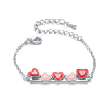 Adjustable Heart Charm Cuff Bracelet - Flash Jewelry for Women Girls