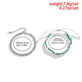 Men's Cuban Link Chain Bracelet Wax Line Twist Cord Bangle