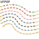 Colorful Evil Eye Enamel Beads Bracelet Stainless Steel Charm