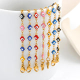 Colorful Evil Eye Enamel Beads Bracelet Stainless Steel Charm