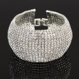 Rhinestone Crystal Bracelet Cuff Bangle for Women Wedding Bridal