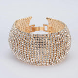 Rhinestone Crystal Bracelet Cuff Bangle for Women Wedding Bridal