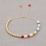 Baroque Pearl Yoga Glass Eye Beads Bracelet