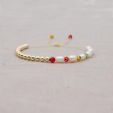 Baroque Pearl Yoga Glass Eye Beads Bracelet