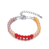 Silver Colorful Beads Chain Bracelet for Kids