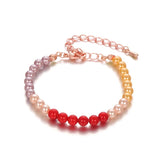 Silver Colorful Beads Chain Bracelet for Kids