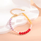 Silver Colorful Beads Chain Bracelet for Kids