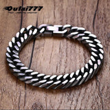 Stainless Steel Cuban Link Bracelet Men Chain Handchain Retro Charm