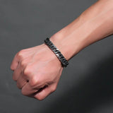 Stainless Steel Cuban Link Bracelet Men Chain Handchain Retro Charm