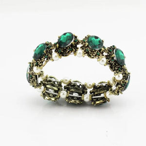 Golden Green Crystal Stone Bohemia Retro Bracelets for Women