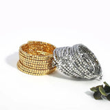 Classic Row Square Beads Wrap Bangle Bracelet for Women