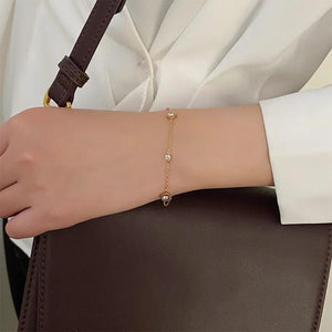 Vintage Zircon Crystal Roman Numerals Steel Bracelet