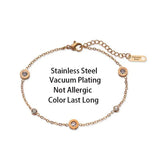Vintage Zircon Crystal Roman Numerals Steel Bracelet
