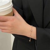 Vintage Zircon Crystal Roman Numerals Steel Bracelet
