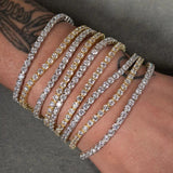 Rose Silver CZ Tennis Bracelet Bangle Wedding Jewelry