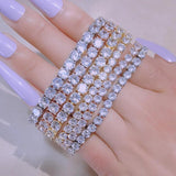 Rose Silver CZ Tennis Bracelet Bangle Wedding Jewelry