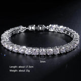 Rose Silver CZ Tennis Bracelet Bangle Wedding Jewelry