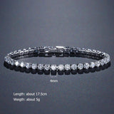 Rose Silver CZ Tennis Bracelet Bangle Wedding Jewelry