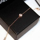 Rose CZ Inlay Bracelet Charms Titanium Steel Jewelry Woman Gift