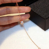 Rose CZ Inlay Bracelet Charms Titanium Steel Jewelry Woman Gift