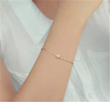 Rose CZ Inlay Bracelet Charms Titanium Steel Jewelry Woman Gift