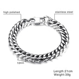 Men's Stainless Steel Link Chain Bracelet, Wrist Band Hand Chain