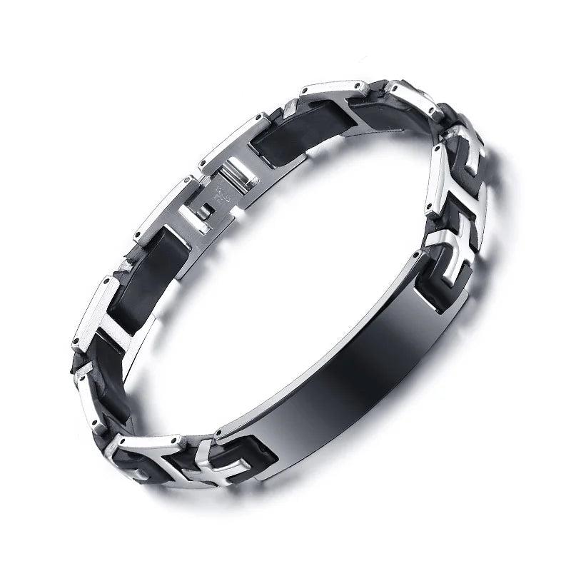 Stainless Steel ID Bracelet Men's Arm Cuff Jewelry BR-143