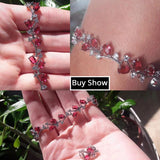Pera Natural Royal Women Silver CZ Leaf Bracelet for Party