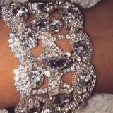 Stonefans Crystal Bracelet Rhombus Bridal Rhinestone Bangle Wedding