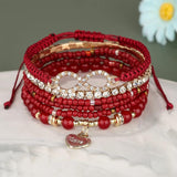 Vintage Bohemia Multi-layer Heart Bracelet For Women
