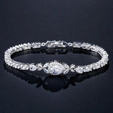 Leaf Bridal Wedding Jewelry CZ Tennis Bracelet for Women