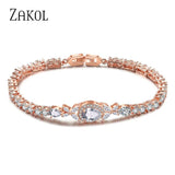 Leaf Bridal Wedding Jewelry CZ Tennis Bracelet for Women