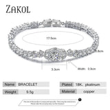 Leaf Bridal Wedding Jewelry CZ Tennis Bracelet for Women