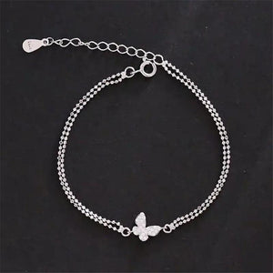 Uini-Tail 925 Tibetan Silver Butterfly Micro-Set Bracelet ED864
