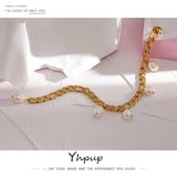 316L Stainless Steel Chain Bracelet with Natural Pearl