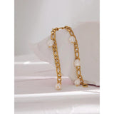316L Stainless Steel Chain Bracelet with Natural Pearl