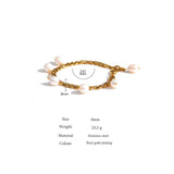 316L Stainless Steel Chain Bracelet with Natural Pearl