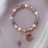 Purple Crystal Natural Pearl Bracelet for Women