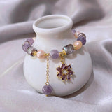 Purple Crystal Natural Pearl Bracelet for Women