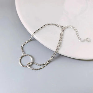 Kpop Vintage Geometry Interlocking Titanium Steel Bracelet For Women