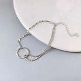 Kpop Vintage Geometry Interlocking Titanium Steel Bracelet For Women