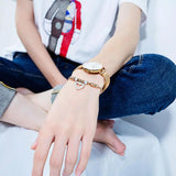 Stainless Steel Crystal Heart Charm Bracelet for Girls