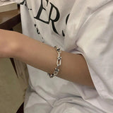 Foxanry Silver Chain Bracelets Vintage Punk Hiphop Jewelry