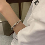 Foxanry Silver Chain Bracelets Vintage Punk Hiphop Jewelry