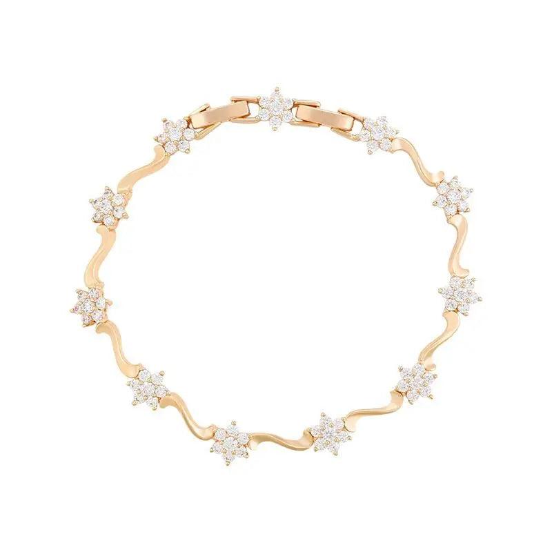 Flower Bracelet Zircon Plated, Colorful Men's Women's Jewelry